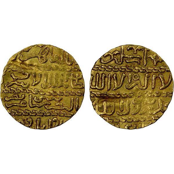 BURJI MAMLUK: Barsbay, 1422-1438, AV ashrafi (3.43g), al-Qahira, DM, VF
