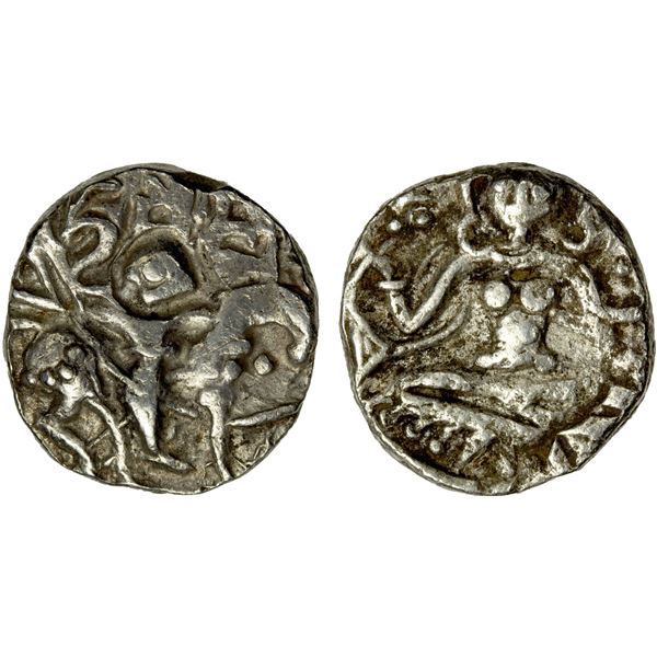 KASHMIR: Harshadeva, 1089-1101, AR drachm (3.06g), VF-EF