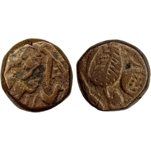 SIKH EMPIRE: Anonymous, ca. 1840s, AE falus (8.54g), Dera, ND, F-VF