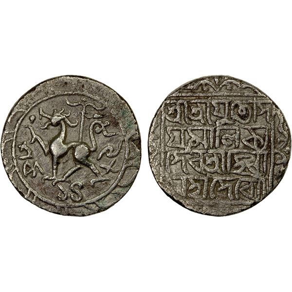 TRIPURA: Udaya Manikya, 1567-1573, AR tanka (10.03g), SE1489, VF