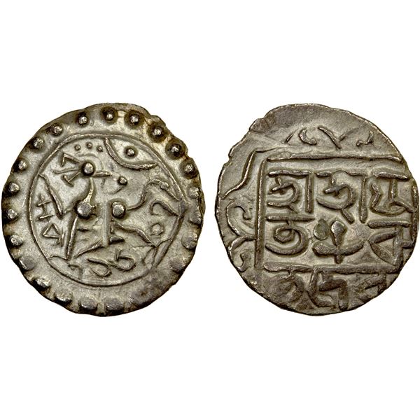 TRIPURA: Ratna Manikya, 1685-1693 & 1695-1712, AR ¼ tanka (2.59g), SE1607, EF