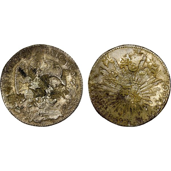 CHINESE CHOPMARKS: MEXICO: Republic, AR 8 reales, 1869-Ga, VF-EF