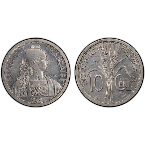 FRENCH INDOCHINA: 10 centimes, 1946, PCGS Specimen 64
