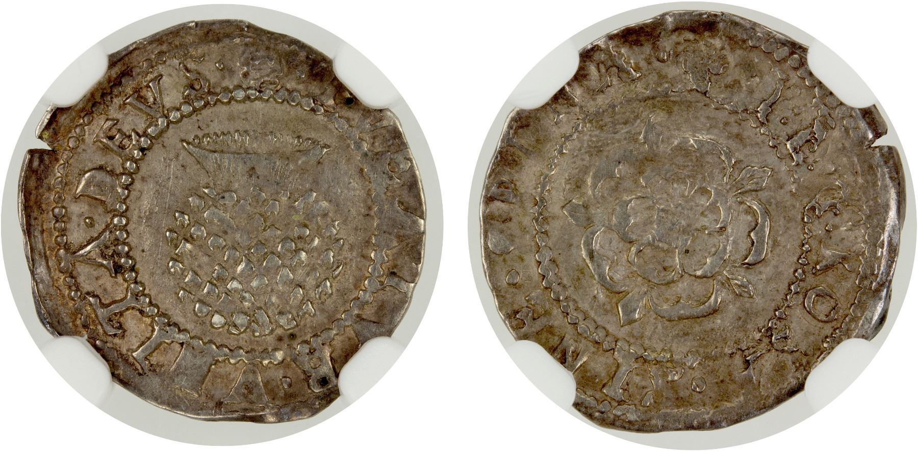 ENGLAND: James I, 1603-1625, AR penny (0.49g), ND (1605-06), NGC AU53