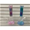 Image 1 : Group of 2 new glass water bongs w/ stem & bowl