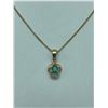 Image 1 : 14Kt oval emerald pendant/chain 30pt emerald - Suggested retail $1400-1800