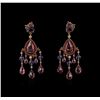 Image 1 : Ralph Lauren 54.06 ctw Multi Gemstone and Diamond Earrings - 18KT Rose Gold