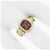 Image 3 : 18k Yellow Gold 2.38 ctw Bezel Set Cushion Morganite Stone Finish Solitaire Ring