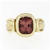 Image 4 : 18k Yellow Gold 2.38 ctw Bezel Set Cushion Morganite Stone Finish Solitaire Ring