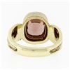 Image 7 : 18k Yellow Gold 2.38 ctw Bezel Set Cushion Morganite Stone Finish Solitaire Ring