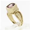 Image 9 : 18k Yellow Gold 2.38 ctw Bezel Set Cushion Morganite Stone Finish Solitaire Ring