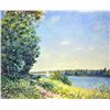 Image 1 : Alfred Sisley - Normandy, Path on the Water, in the Evening at Sahurs