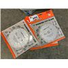 Image 2 : 3 NEW 7" DIAMOND BLADES & STACK OF 10" & 12" USED CARBIDE BLADES