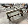 Image 2 : CUSTOM 4-WHEEL DOLLY - 6" METAL WHEELS - 8' X 38" - 2" METAL TUBING - COULD BE USED AS A BOAT DOLLY
