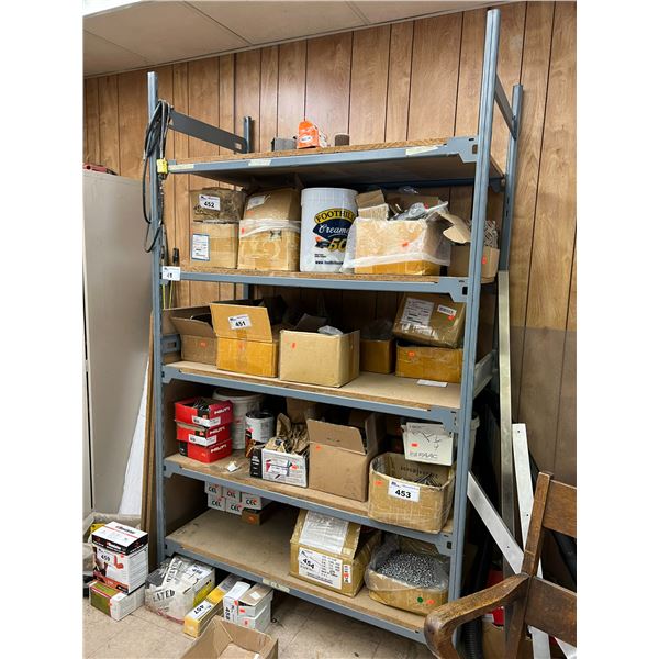 1 SECTION OF EZRECT SHELVING (4' X 2' X7' - 5 SHELVES)