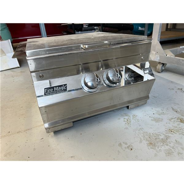 FIRE MAGIC STAINLESS STEEL SIDE BURNER. LARGE ELEMENT FOR KETTLES, CANNING, CRAB POT? 2 CONTROLS