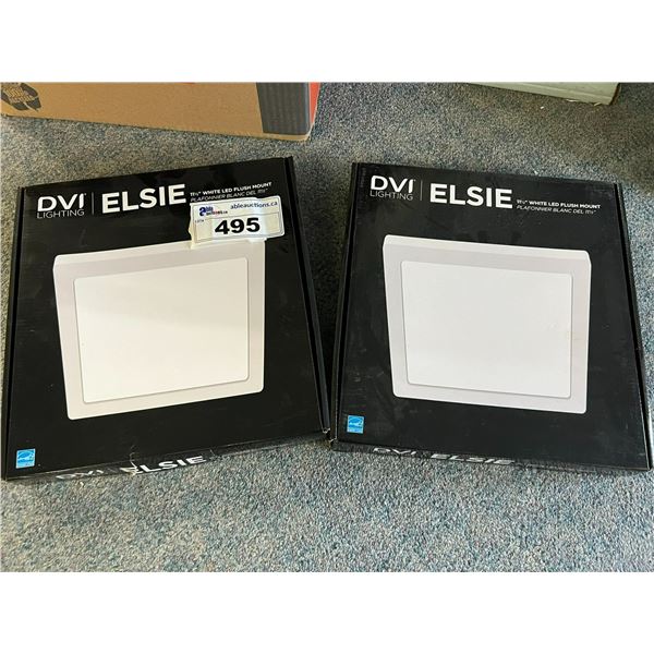 2 X FLUSH MOUNT LED LIGHTS ELSIE DVI LIGHTING 11 1/2" - 120V 3200 LUMEN