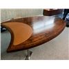 Image 2 : 3-PIECE ROSEWOOD SPECIALTY OFFICE/BOARDROOM TABLE (7' X 54"), 64" CREDENZA, 24" TELEPHONE TABLE