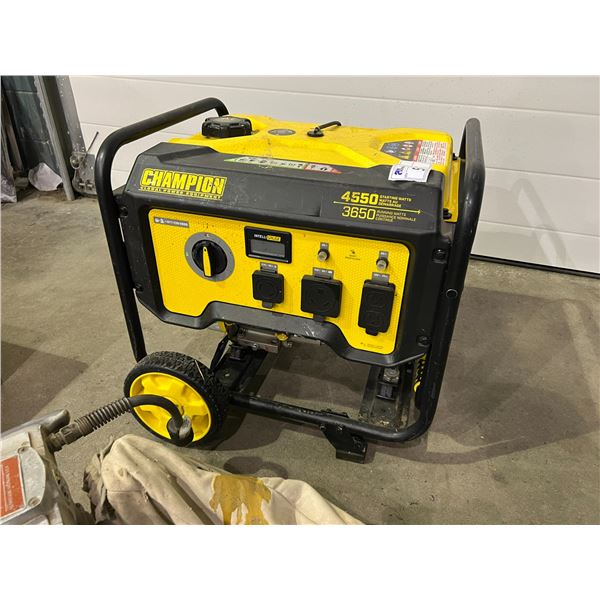 CHAMPION 3650W GENERATOR - VERY LOW HOURS PURCHASED 1 MONTH AGO