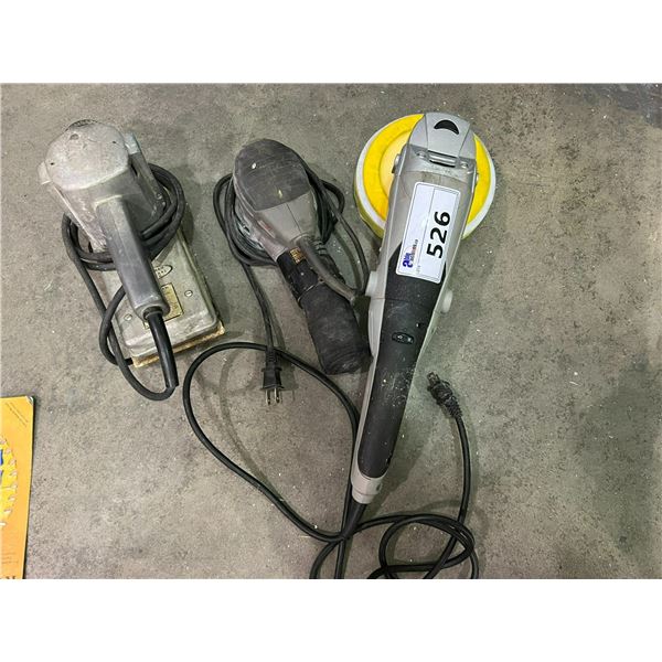 ROK 7" CAR POLISHER, PORTER CABLE 5" ORBITAL SANDER, CRAFTSMAN 1/2 SHEET SANDER