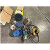 Image 1 : GROUP LOT MAKITA 4 1/2" ANGLE GRINDER, DEWALT 5" RANDOM ORBIT SANDER, 6 1/2" AIR SANDER & LARGE