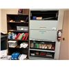 Image 1 : 2 X 36" 3-DRAWER LATERAL FILING CABINETS & 32" BOOK SHELF