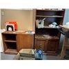 Image 3 : OFFICE FURNITURE COMPONENTS - DESK WITH T-TOP, FILE CABINET, CHAIR, BOOK CASE & STORAGE CABINET