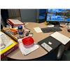 Image 5 : OFFICE FURNITURE COMPONENTS - DESK WITH T-TOP, FILE CABINET, CHAIR, BOOK CASE & STORAGE CABINET