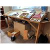Image 1 : PLYWOOD PLANNING TABLE (8' X 30" X 48") WITH 48" LED LIGHT BAR