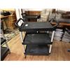 Image 2 : BLACK PLASTIC MOBILE 3 TIER SERVING CART