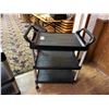Image 2 : BLACK PLASTIC MOBILE 3 TIER SERVING CART