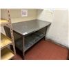 Image 2 : COMMERCIAL STAINLESS STEEL 2 TIER PREP STATION 60"W X 30"D X 35"H