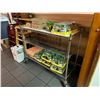 Image 2 : MOBILE CHROME 3 TIER METRO STYLE RACK AND 6 CASES OF PICKLES