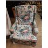 Image 2 : 1 FLORAL ARM CHAIR AND 2 WHITE FABRIC SIDE CHAIRS