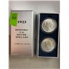 Image 1 : 2 1923 Historic U.S. Silver Dollars.  This is from a lifetime private collection , owner is in his 8