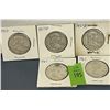 Silver Benjamin Franklin Half Dollars 5 Coins