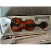 Image 1 : ZEV VIOLIN 1/4 SIZE - MODEL ZEV-VLN - NEW WITH BOW & CASE - SPRUCE TOP EBONY FINGER BOARD - 18 1/2"