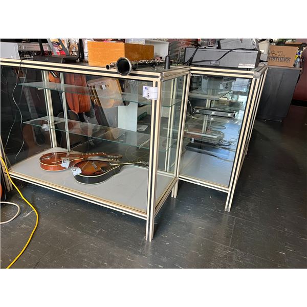 3 GLASS DISPLAY CASES (48 W X 48 H X 21 D)