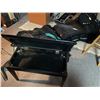 Image 2 : BLACK LACQUER HINGED MUSIC BENCH. 30" LONG, EXCELLENT CONDITION
