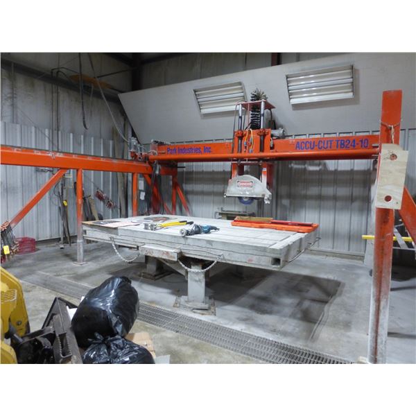 Park Industries ACCU-CU TB24-10, 3 ph. Saw c/w 360° turn table, Lazer & Control Box, #03-91-179 c/w