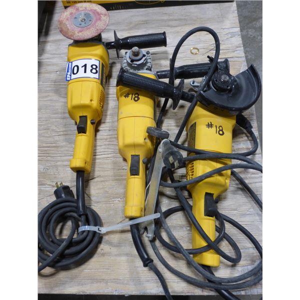 3- DeWalt angle grinders (working)