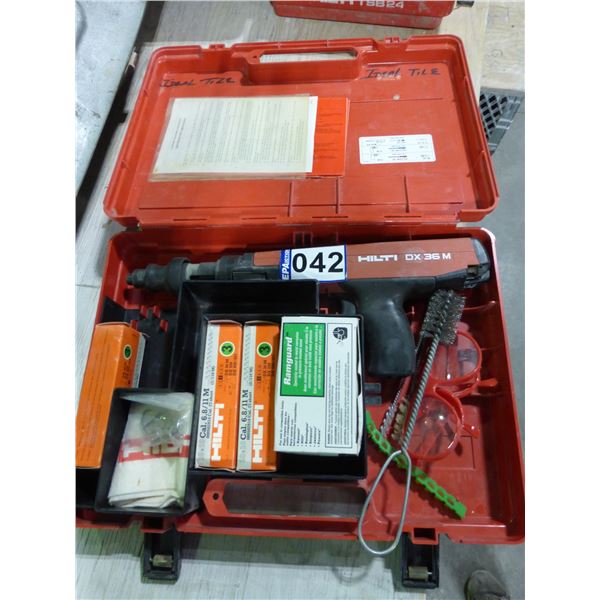 Hilti DX 36 M power actuated fastening tool c/w pins and shots