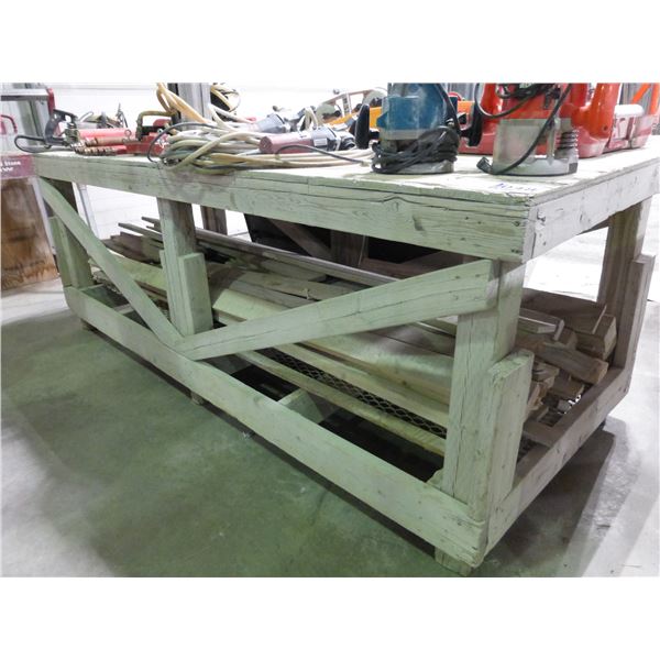 Work bench, 8' x 3.6' x 3' H