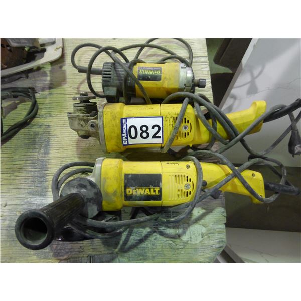 2- DeWalt angle grinders and DeWalt trim router