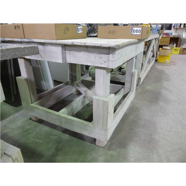2- work tables, 44" x 46" x 36" H and 47" x 41" x 36"H