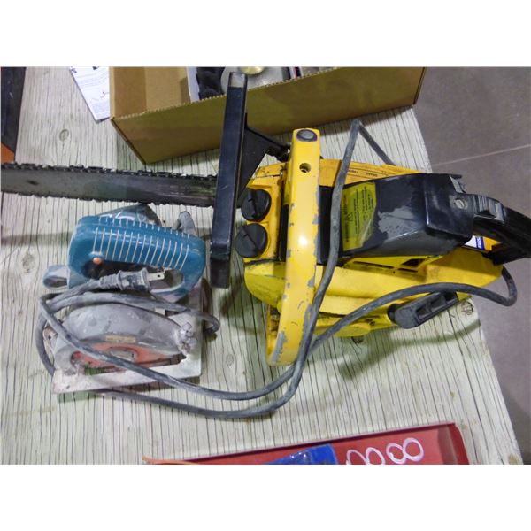 Pioneer 14" chainsaw and Makita 4 1/4" skill saw