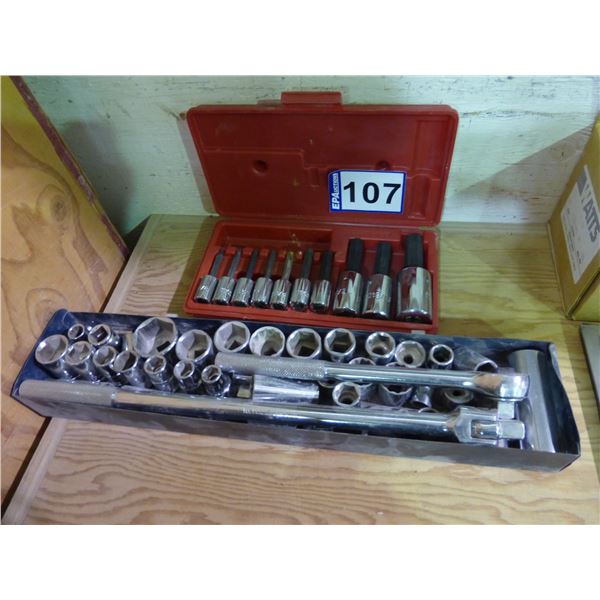 1/2" socket set and 1/2" Allen socket set