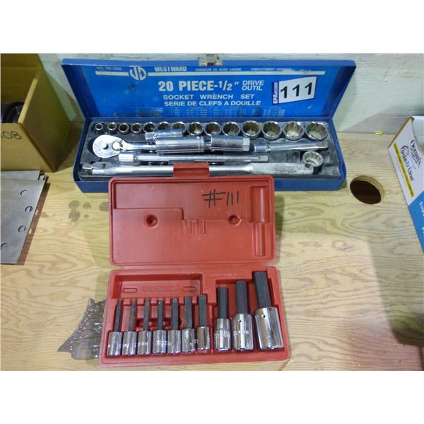 1/2  socket set and 1/2  Allen socket set 