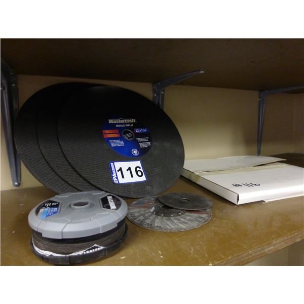 Qty of 12" and 4 1/2" cut-off discs (blades)