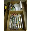 Image 1 : 2- boxes of wrenches, carborundum, assorted., Allen keys, band cutters and Misc.